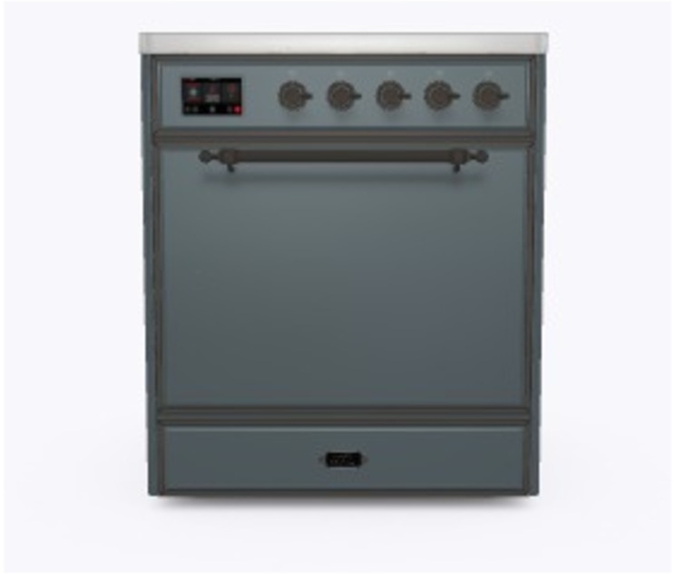 Ilve UMI09QNS3BGB Blue Grey W/ Bronze Trim