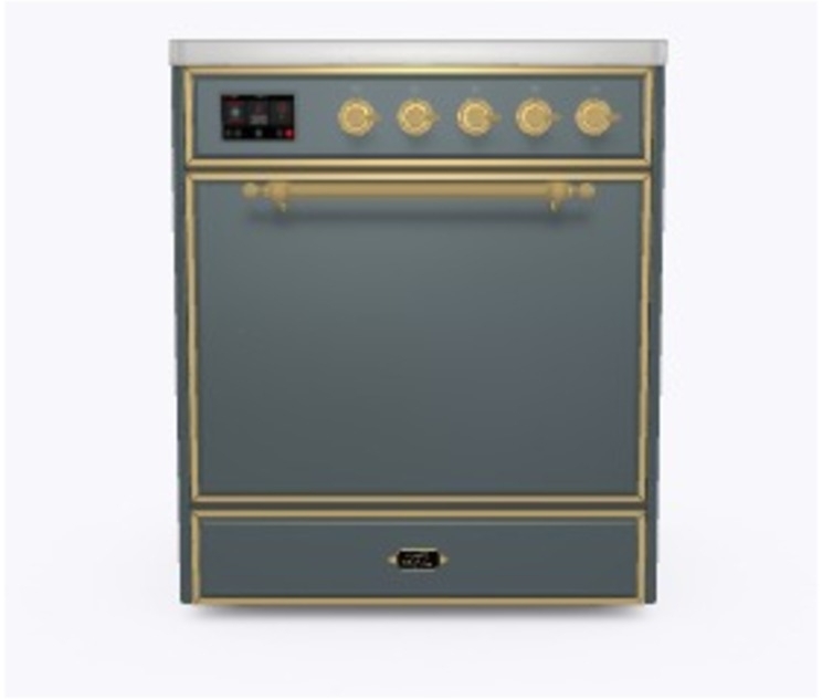 Ilve UMI09QNS3BGG Blue Grey W/ Brass Trim