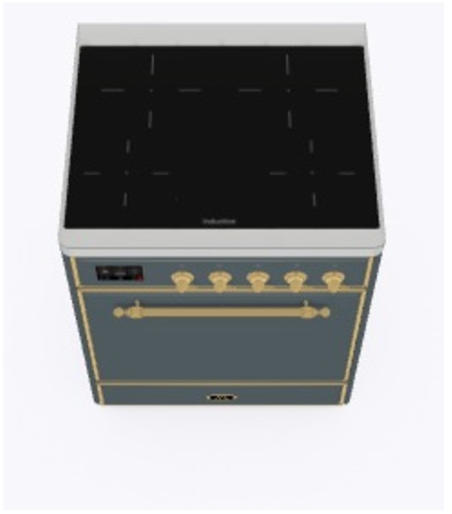 Ilve UMI09QNS3BGG Blue Grey W/ Brass Trim