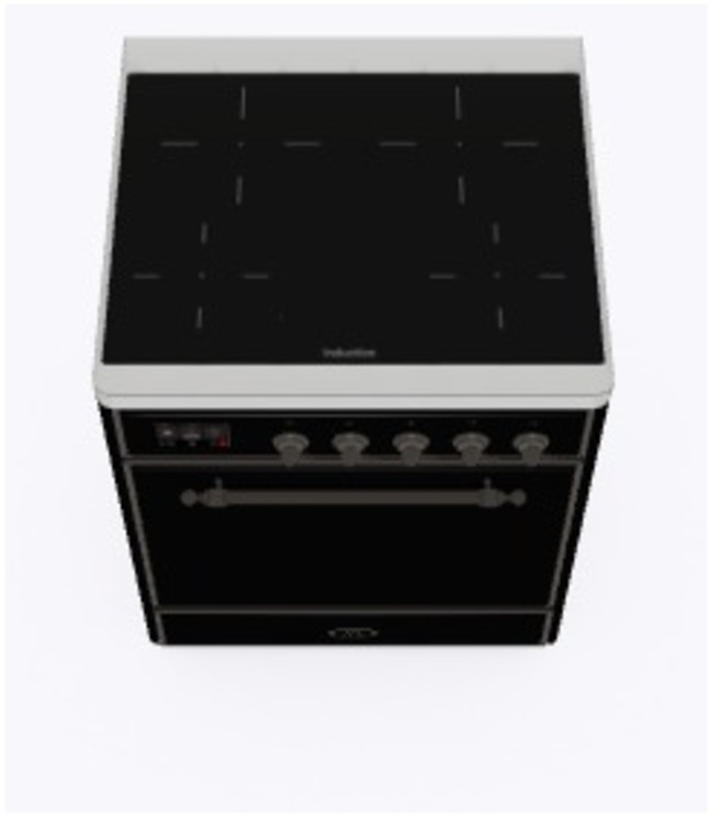 Ilve UMI09QNS3BKB Glossy Black W/ Bronze Trim