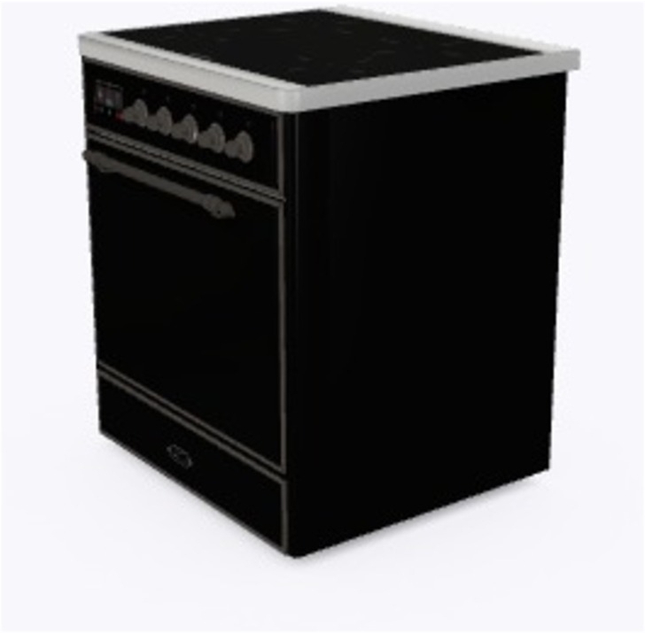 Ilve UMI09QNS3BKB Glossy Black W/ Bronze Trim