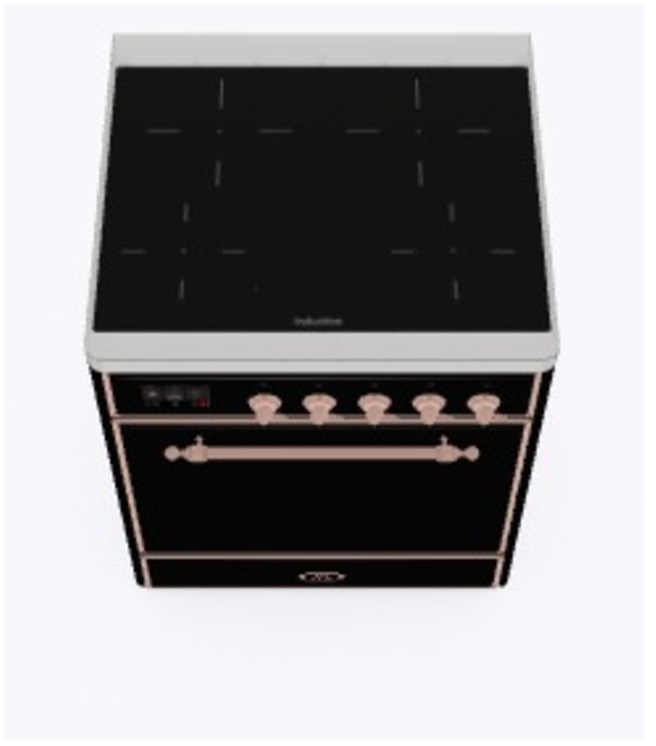 Ilve UMI09QNS3BKP Glossy Black W/ Copper Trim