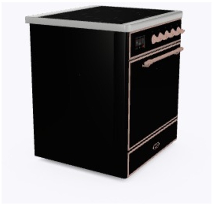 Ilve UMI09QNS3BKP Glossy Black W/ Copper Trim