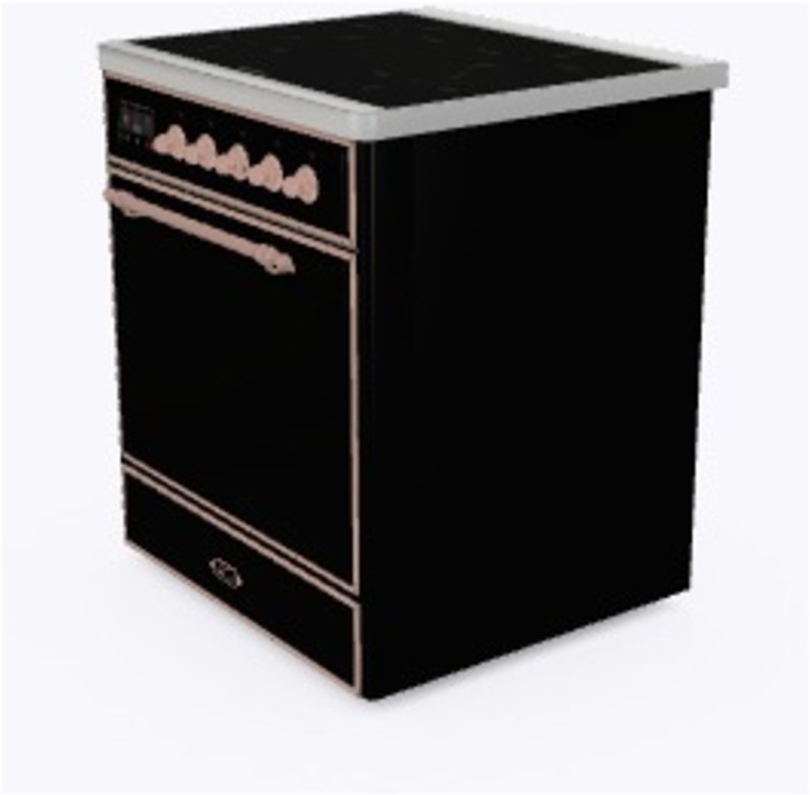 Ilve UMI09QNS3BKP Glossy Black W/ Copper Trim