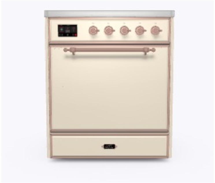 Ilve UMI09QNS3AWP Antique White W/ Copper Trim