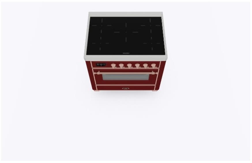Ilve UMI09NS3BUP Burgundy W/ Copper Trim