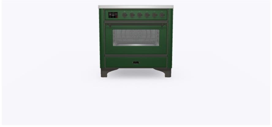 Ilve UMI09NS3EGB Emerald Green W/ Bronze Trim