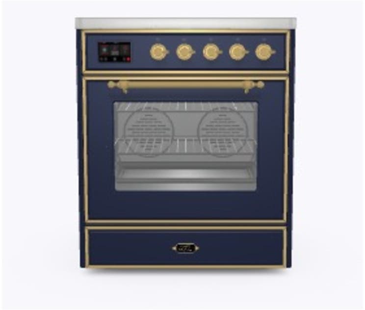 Ilve UMI09NS3MBG Midnight Blue W/ Brass Trim