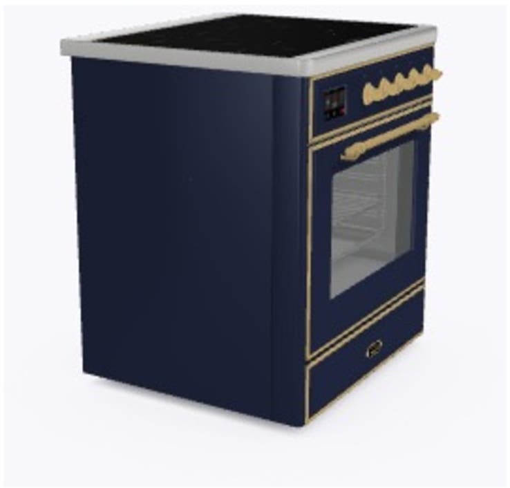 Ilve UMI09NS3MBG Midnight Blue W/ Brass Trim