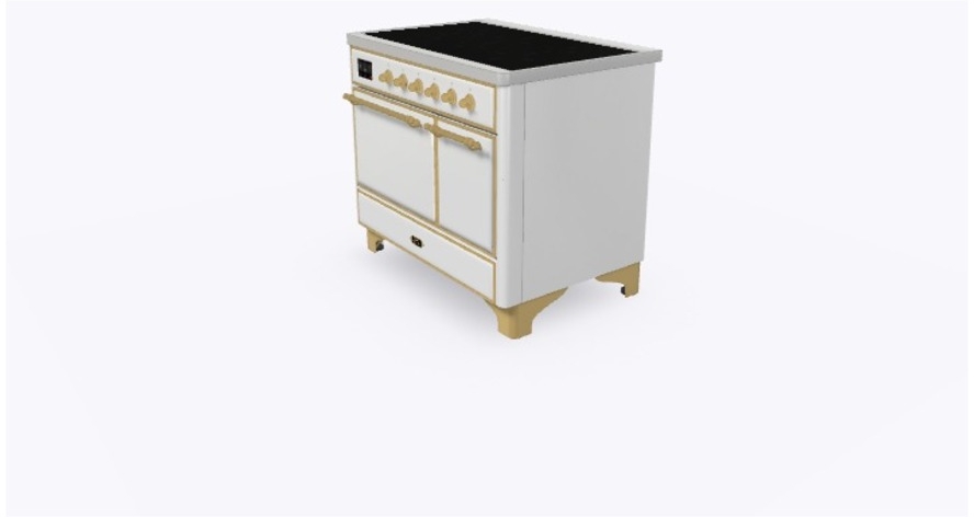 Ilve UMDI10QNS3WHG White W/ Brass Trim