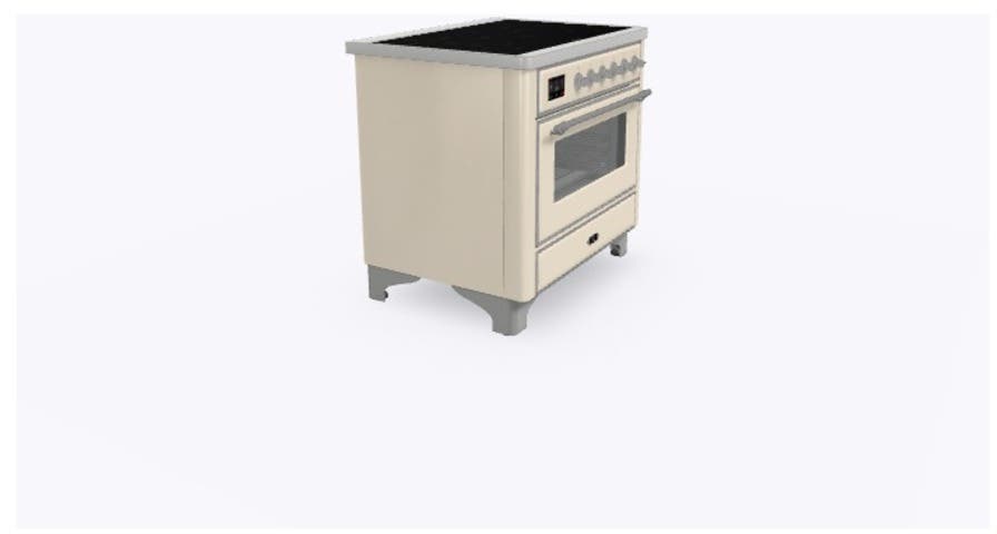Ilve UMI09NS3AWC Antique White W/ Chrome Trim