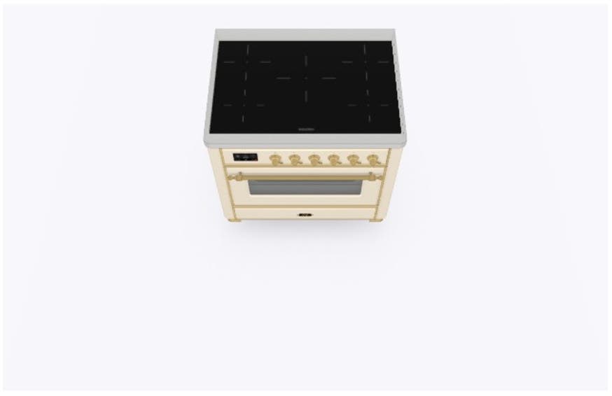 Ilve UMI09NS3AWG Antique White W/ Brass Trim