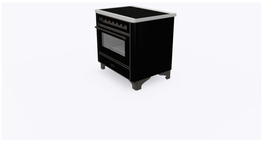 Ilve UMI09NS3BKB Glossy Black W/ Bronze Trim