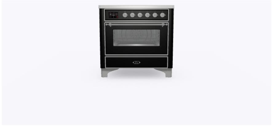 Ilve UMI09NS3BKC Glossy Black W/ Chrome Trim