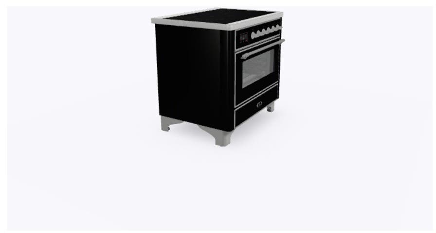 Ilve UMI09NS3BKC Glossy Black W/ Chrome Trim
