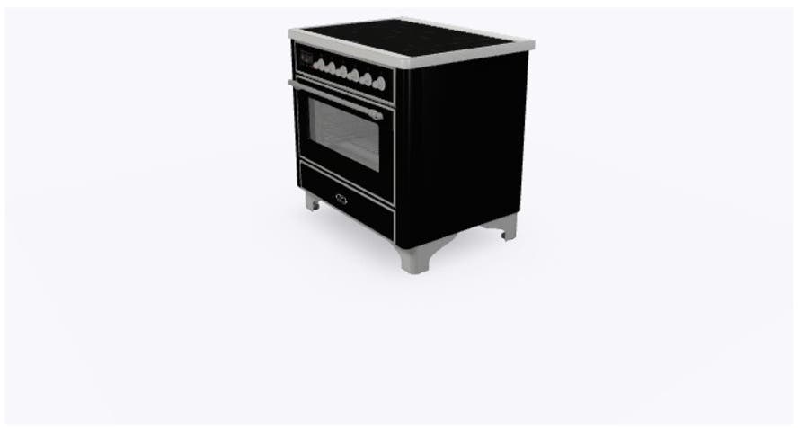 Ilve UMI09NS3BKC Glossy Black W/ Chrome Trim