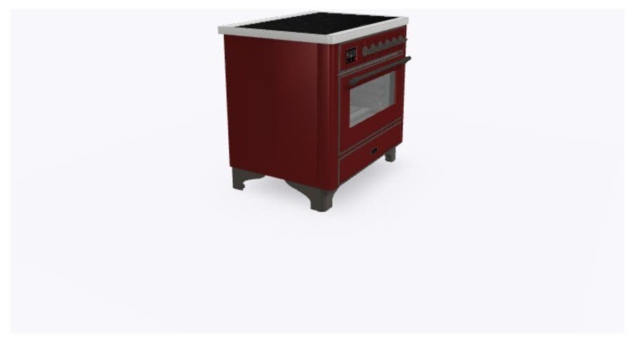 Ilve UMI09NS3BUB Burgundy W/ Bronze Trim