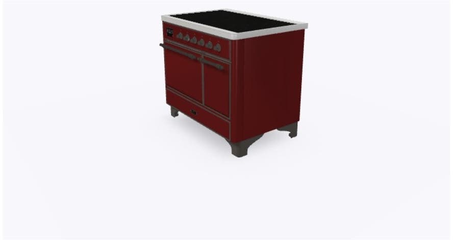 Ilve UMDI10QNS3BUB Burgundy W/ Bronze Trim