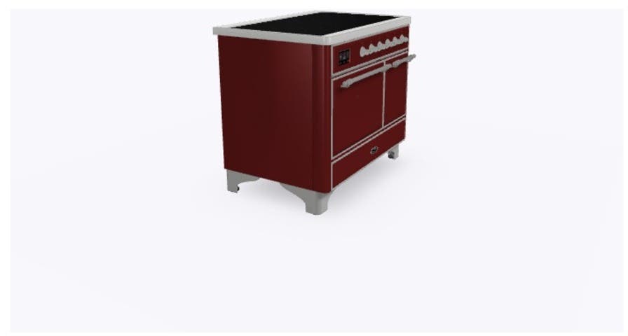 Ilve UMDI10QNS3BUC Burgundy W/ Chrome Trim