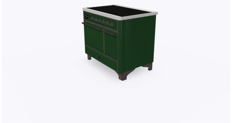 Ilve UMDI10QNS3EGB Emerald Green W/ Bronze Trim