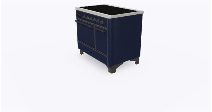 Ilve UMDI10QNS3MBB Midnight Blue W/ Bronze Trim