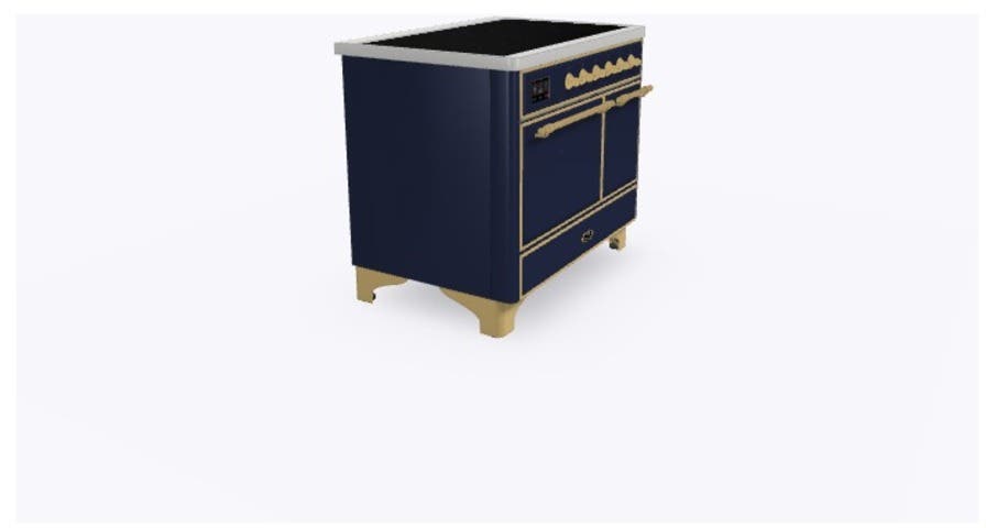 Ilve UMDI10QNS3MBG Midnight Blue W/ Brass Trim
