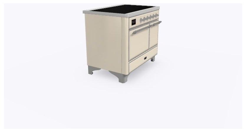 Ilve UMDI10QNS3AWC 40" Freestanding Electric Induction Range w/ 6 Ele...