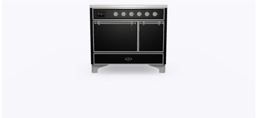 Ilve UMDI10QNS3BKC Glossy Black W/ Chrome Trim