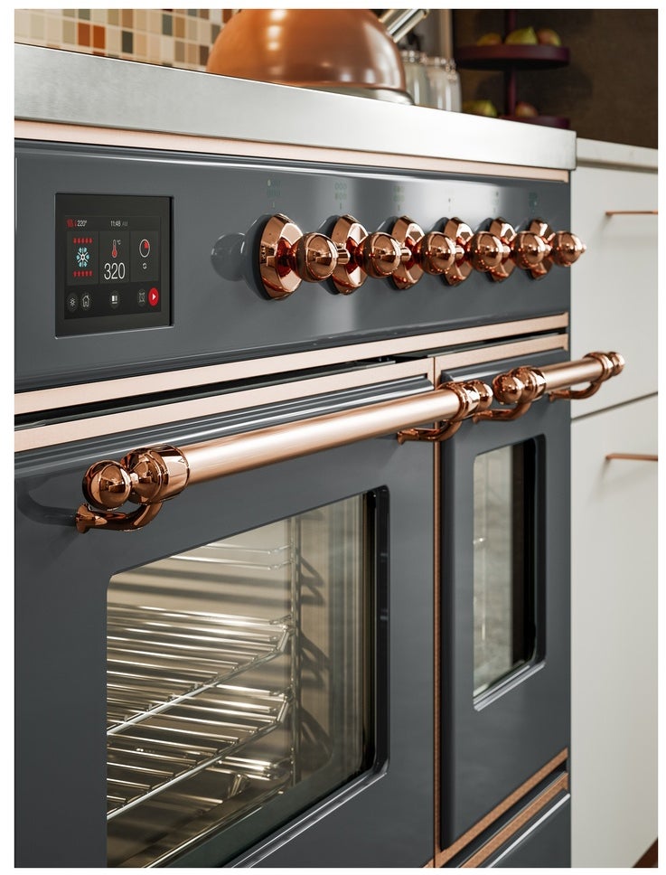 Ilve UMDI10NS3BGP 40" Freestanding Electric Induction Range w/ 6 Ele...