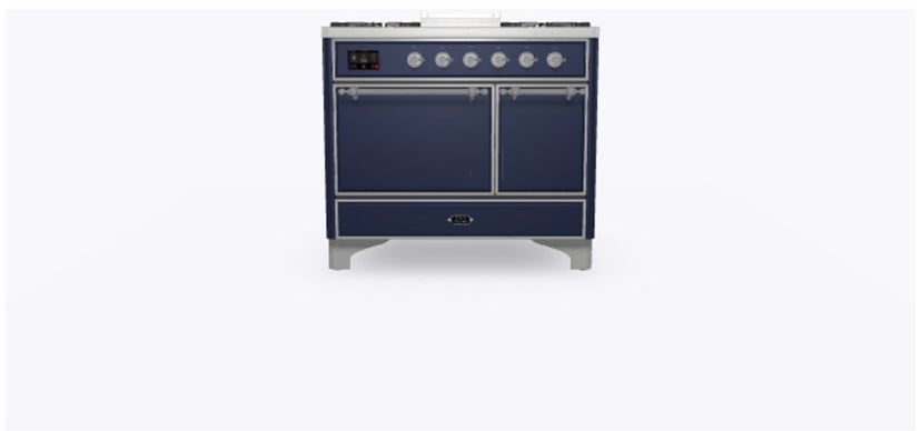 Ilve UMD10FDQNS3MBCLP 40" Dual Fuel Freestanding Range w/ 6 Sealed Burne...