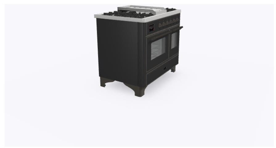 Ilve UMD10FDNS3MGB Natural Gas In Matte Graphite W/ Bronze Trim