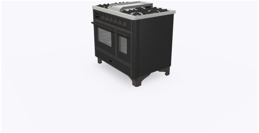 Ilve UMD10FDNS3MGB Natural Gas In Matte Graphite W/ Bronze Trim
