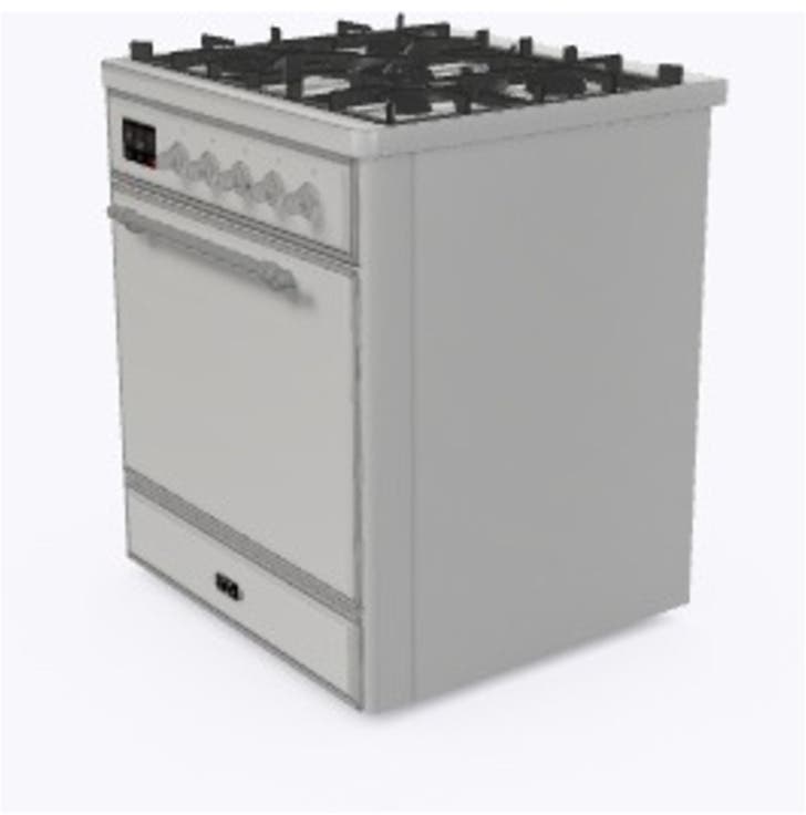 Ilve UM30DQNE3SSC Natural Gas In Stainless Steel W/ Chrome Trim