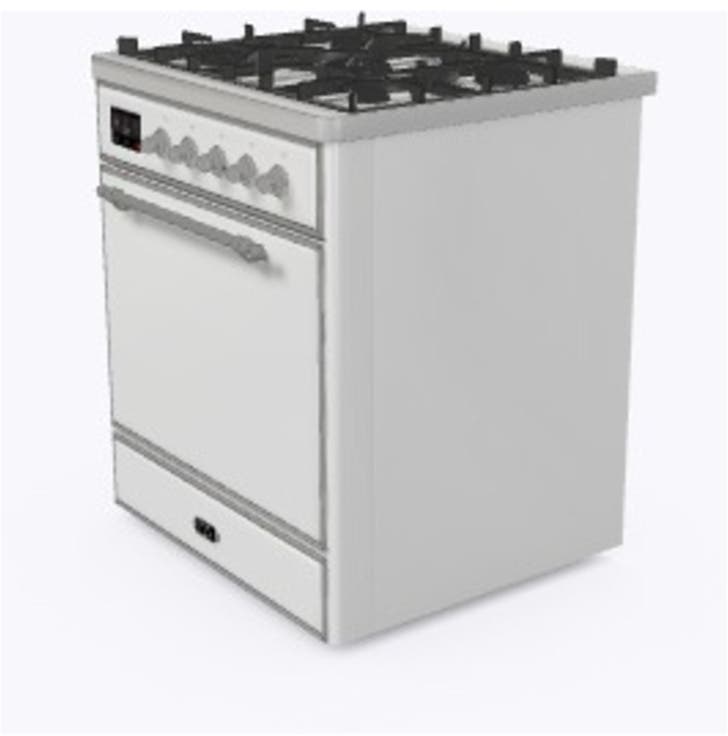 Ilve UM30DQNE3WHCLP Liquid Propane In White W/ Chrome Trim