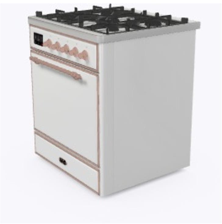 Ilve UM30DQNE3WHPLP Liquid Propane In White W/ Copper Trim