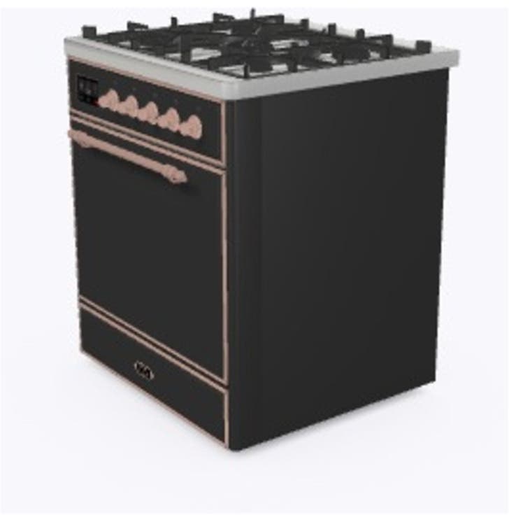 Ilve UM30DQNE3MGPLP Liquid Propane In Matte Graphite W/ Copper Trim