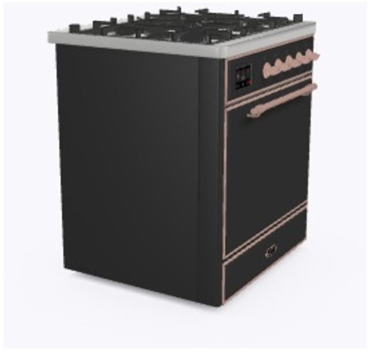 Ilve UM30DQNE3MGP Natural Gas In Matte Graphite W/ Copper Trim