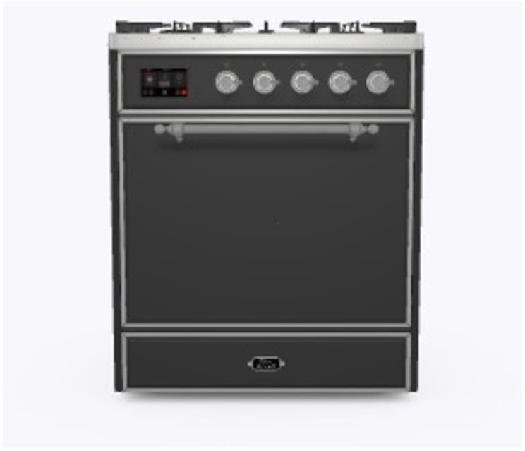 Ilve UM30DQNE3MGCLP Liquid Propane In Matte Graphite W/ Chrome Trim