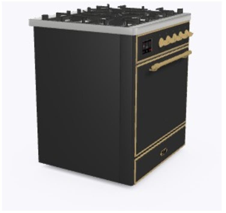 Ilve UM30DQNE3MGGLP Liquid Propane In Matte Graphite W/ Brass Trim