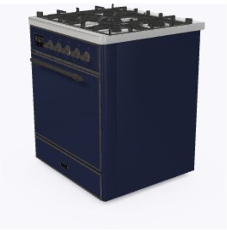 Ilve UM30DQNE3MBBLP Liquid Propane In Midnight Blue W/ Bronze Trim