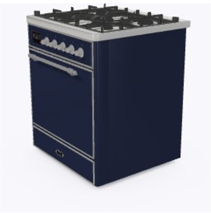 Ilve UM30DQNE3MBC Natural Gas In Midnight Blue W/ Chrome Trim