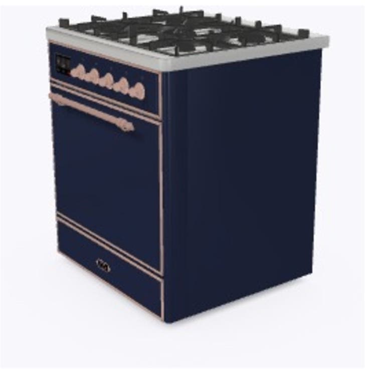 Ilve UM30DQNE3MBP Natural Gas In Midnight Blue W/ Copper Trim