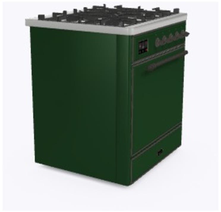 Ilve UM30DQNE3EGBLP Liquid Propane In Emerald Green W/ Bronze Trim
