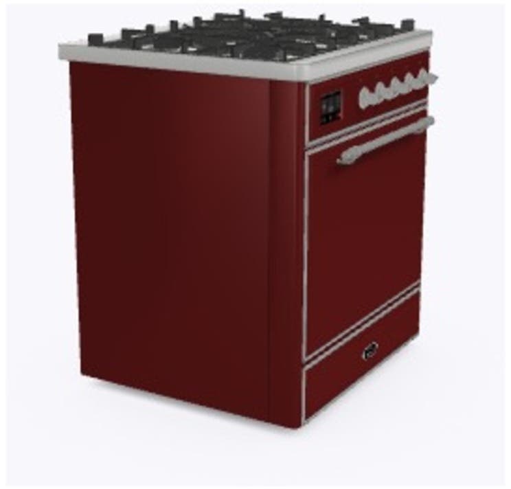 Ilve UM30DQNE3BUC Natural Gas In Burgundy W/ Chrome Trim