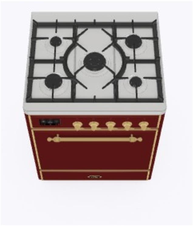 Ilve UM30DQNE3BUGLP Liquid Propane In Burgundy W/ Brass Trim