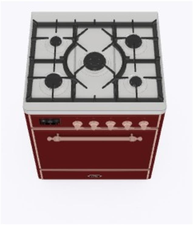 Ilve UM30DQNE3BUPLP Liquid Propane In Burgundy W/ Copper Trim