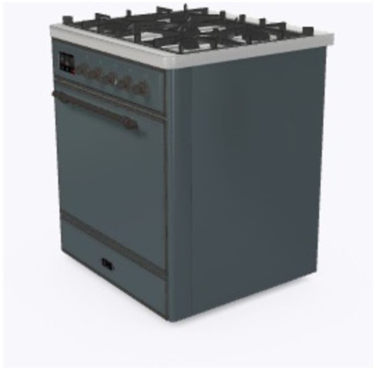 Ilve UM30DQNE3BGB Natural Gas In Blue Grey W/ Bronze Trim