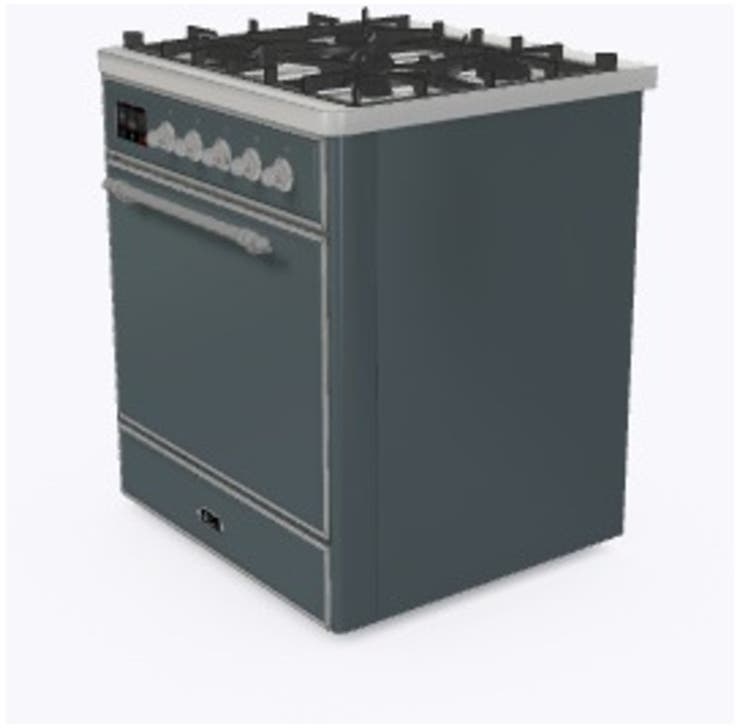 Ilve UM30DQNE3BGC Natural Gas In Blue Grey W/ Chrome Trim