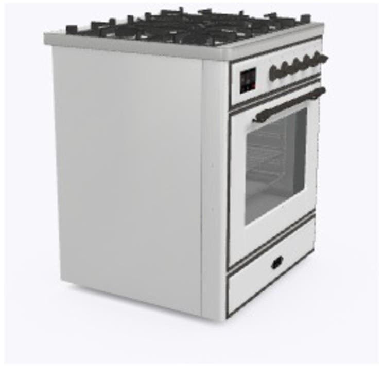 Ilve UM30DNE3WHB Natural Gas In White W/ Bronze Trim