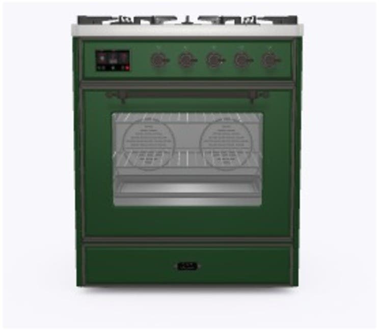 Ilve UM30DNE3EGB Natural Gas In Emerald Green W/ Bronze Trim